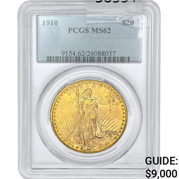 1910 $20 Gold Double Eagle PCGS MS62