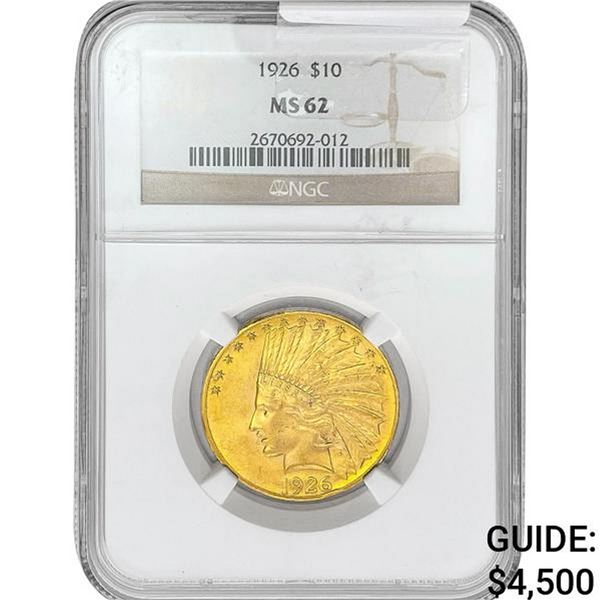 1926 $10 Gold Eagle NGC MS62