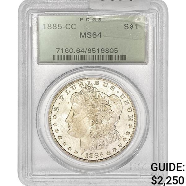 1885-CC Morgan Silver Dollar PCGS MS64