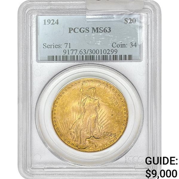 1924 $20 Gold Double Eagle PCGS MS63
