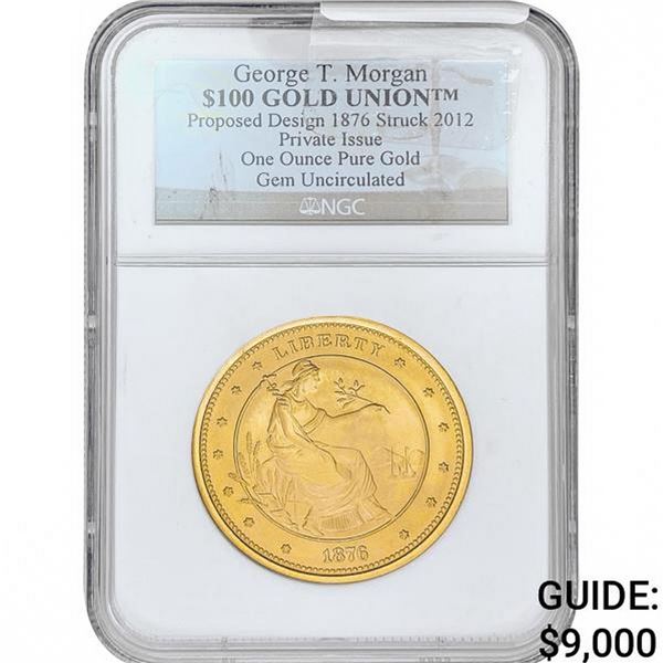 2012 1oz $100 Gold Union NGC Gem UNC