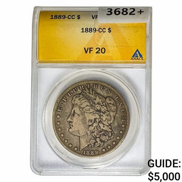 1889-CC Morgan Silver Dollar ANACS VF20