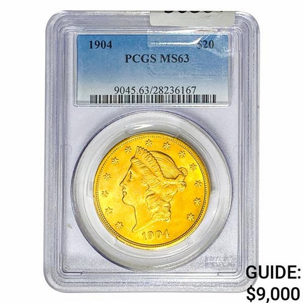 1904 $20 Gold Double Eagle PCGS MS63