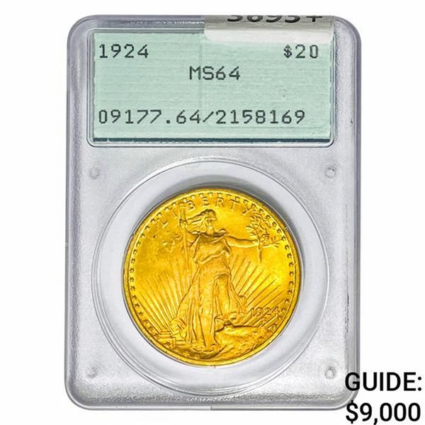 1924 $20 Gold Double Eagle PCGS MS64