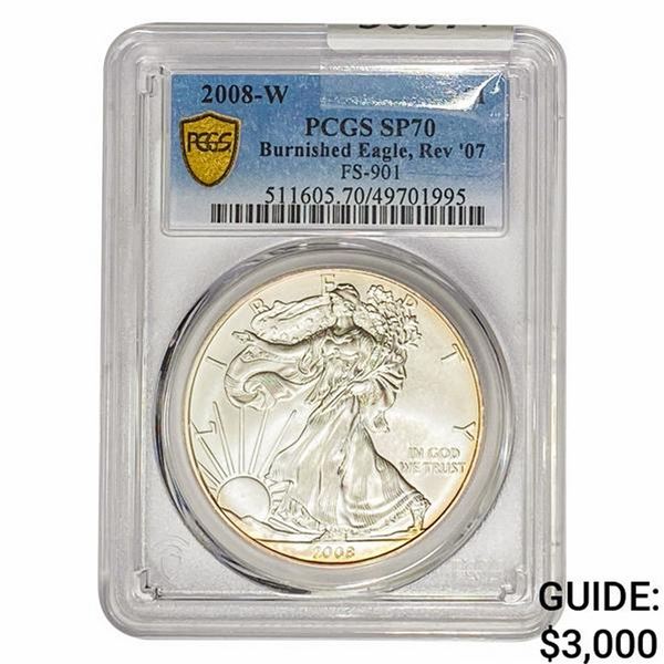 2008-W Silver Eagle PCGS SP70 REV07 Burnished