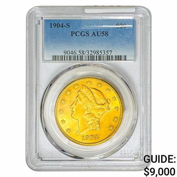 1904-S $20 Gold Double Eagle PCGS AU58