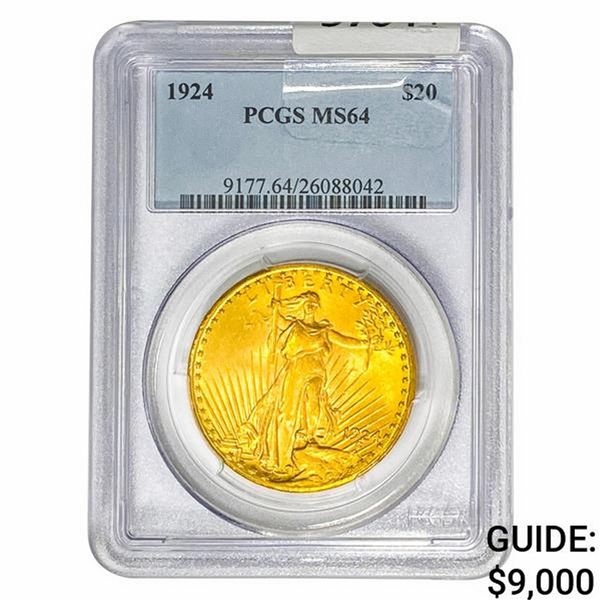 1924 $20 Gold Double Eagle PCGS MS64