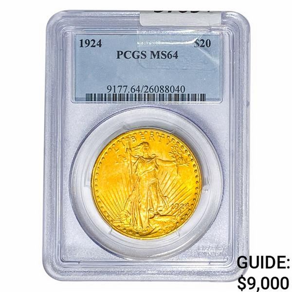 1924 $20 Gold Double Eagle PCGS MS64