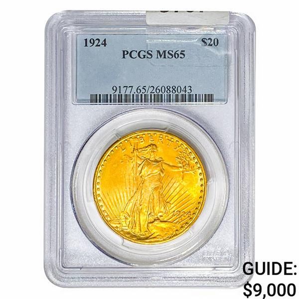 1924 $20 Gold Double Eagle PCGS MS65