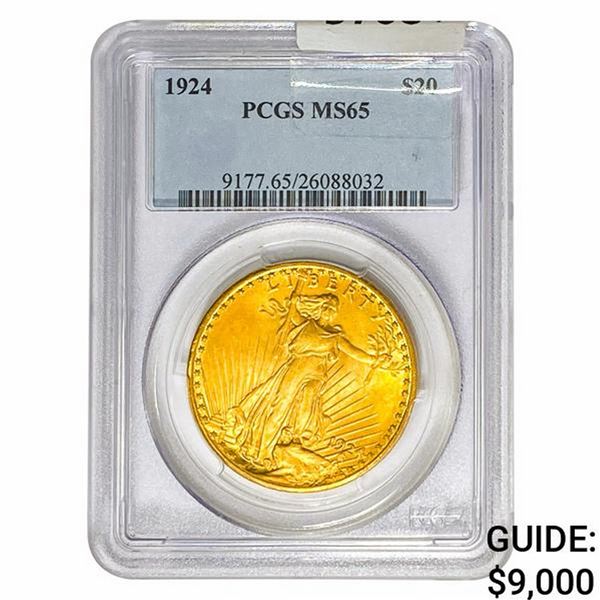 1924 $20 Gold Double Eagle PCGS MS65