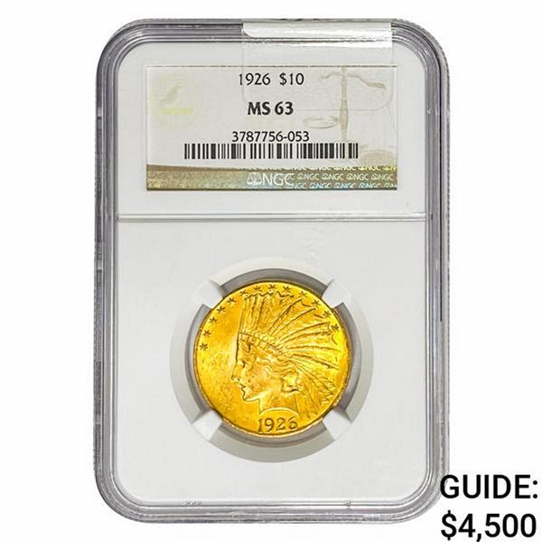 1926 $10 Gold Eagle NGC MS63