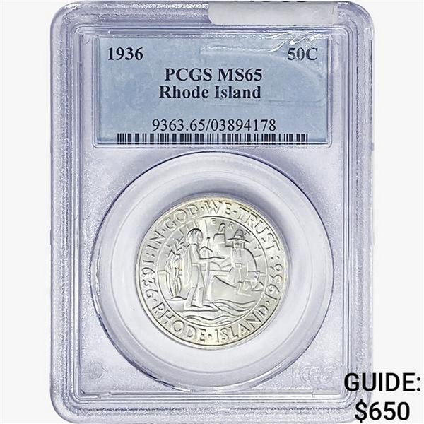 1936 Rhode Island Half Dollar PCGS MS65