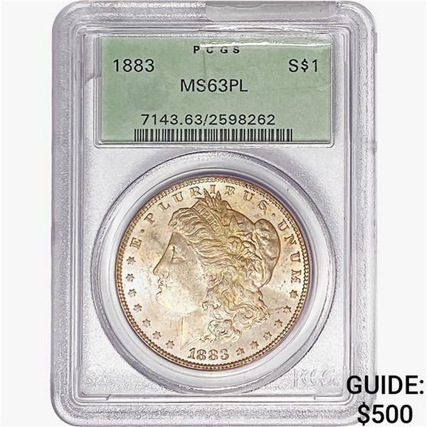 1883 Morgan Silver Dollar PCGS MS63 PL