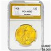 Image 1 : 1908 $20 Gold Double Eagle PGA MS65 NO MOTTO