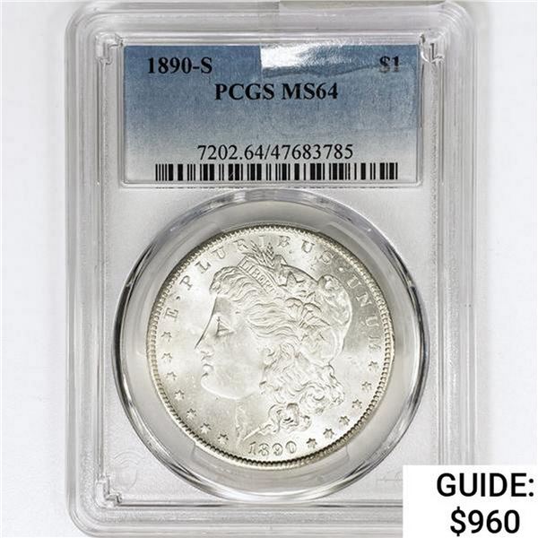1890-S Morgan Silver Dollar PCGS MS64