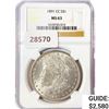 Image 1 : 1891-CC Morgan Silver Dollar NGC MS63