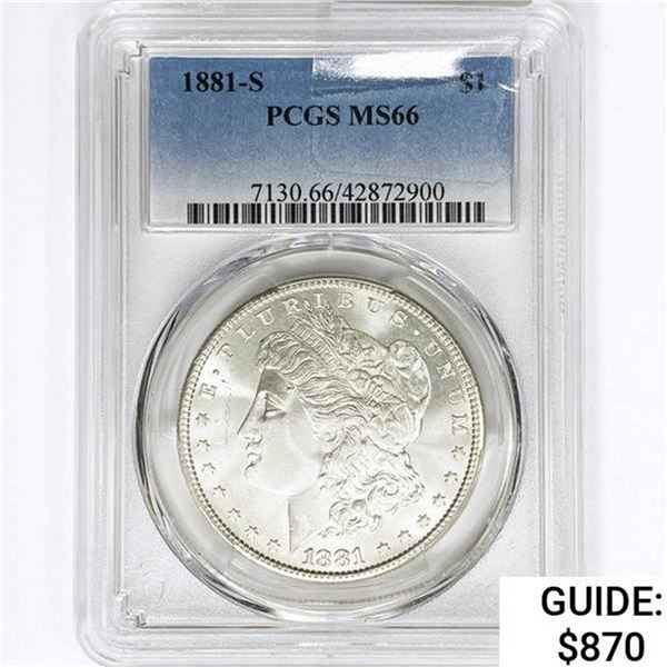1881-S Morgan Silver Dollar PCGS MS66