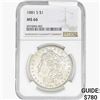 Image 1 : 1881-S Morgan Silver Dollar NGC MS66