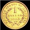 Image 2 : 1853 Rare Gold Dollar CHOICE AU