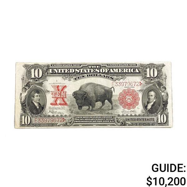 1901 $10 "BISON" LEGAL TENDER USN XF