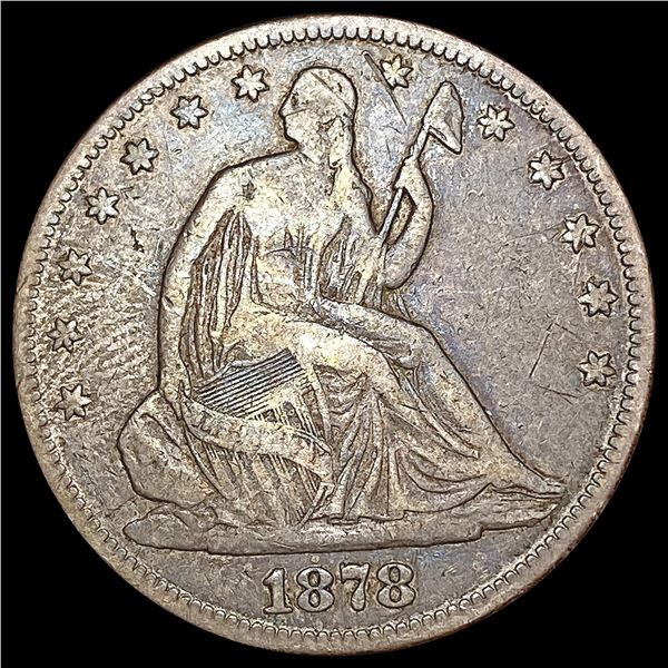 1878 Seated Liberty Half Dollar CLOSELY UNCIRCULAT