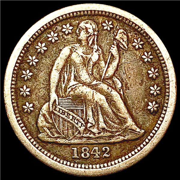 1842-O Seated Liberty Dime NEARLY UNCIRCULATED