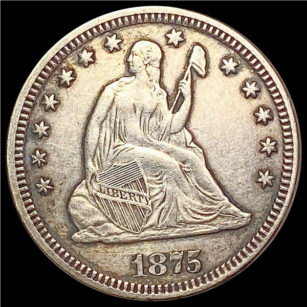 1875 Seated Liberty Quarter CLOSELY UNCIRCULATED
