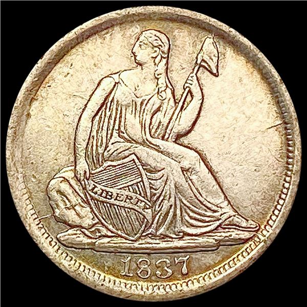 1837 Seated Liberty Half Dime CLOSELY UNCIRCULATED
