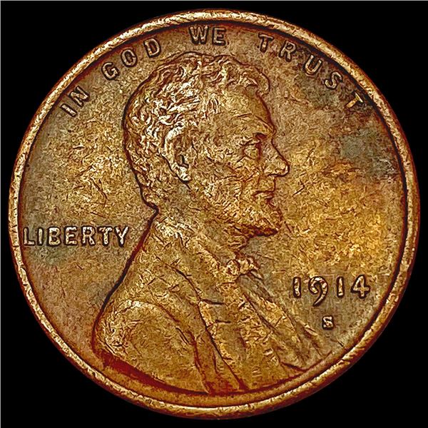 1914-S Wheat Cent CLOSELY UNCIRCULATED