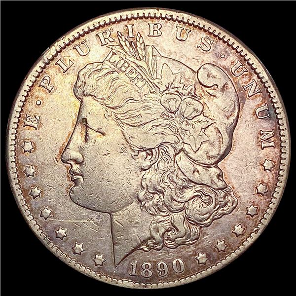1890-CC Tailbar Morgan Silver Dollar NEARLY UNCIRC