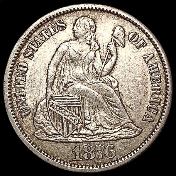 1876-CC Seated Liberty Dime CHOICE AU