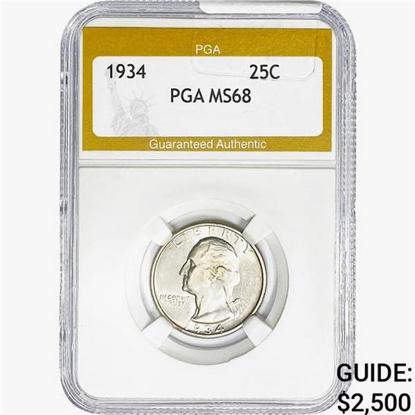 1934 Mercury Silver Quarter PGA MS68