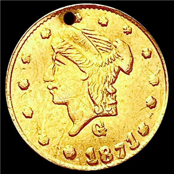 1871 Round California Gold Quarter HIGH GRADE