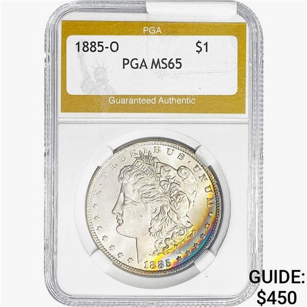 1885-O Morgan Silver Dollar PGA MS65