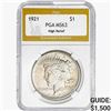 Image 1 : 1921 Silver Peace Dollar PGA MS63 HR