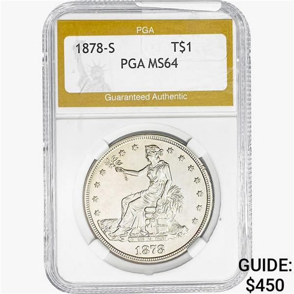 1878-S Silver Trade Dollar PGA MS64