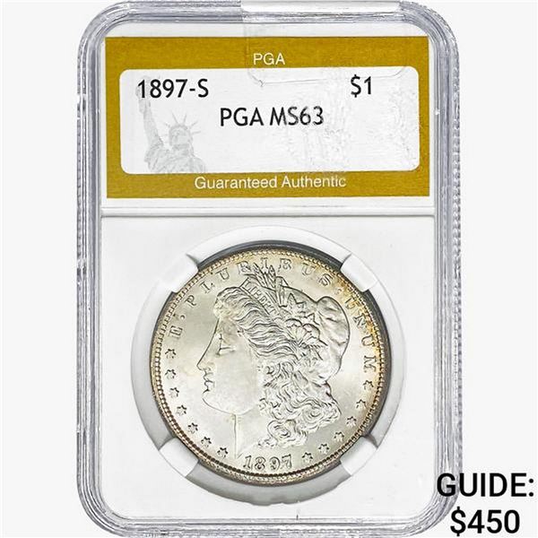1897-S Morgan Silver Dollar PGA MS63
