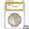 Image 1 : 1890-CC Morgan Silver Dollar PGA MS65+