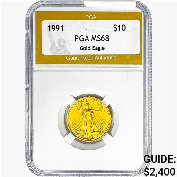 1991 1/4oz Gold $10 Eagle PGA MS68