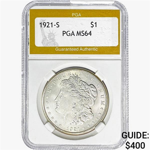 1921-S Morgan Silver Dollar PGA MS64