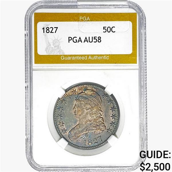 1827 Capped Bust Half Dollar PGA AU58