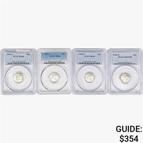 [4]1943-1945 Mercury Silver Dime PCGS MS65-66