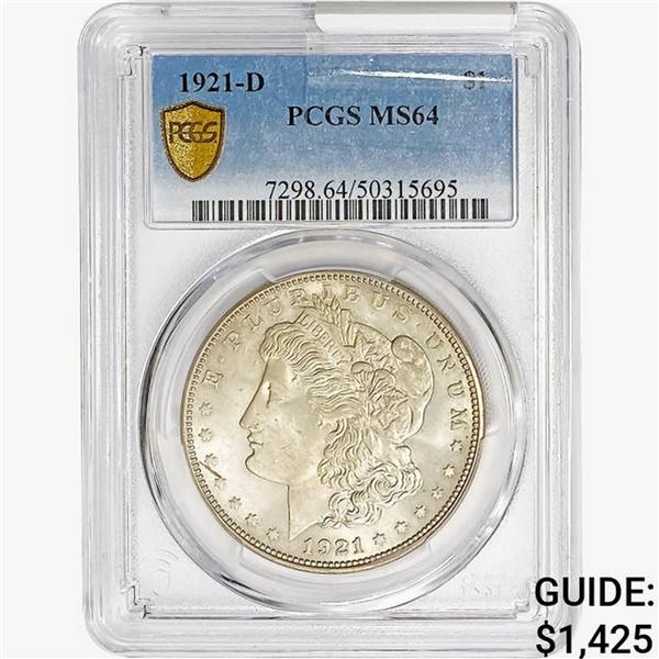 1921-D Morgan Silver Dollar PCGS MS64
