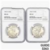 Image 1 : [2] 1947-D Walking Liberty Half Dollar NGC MS62/64