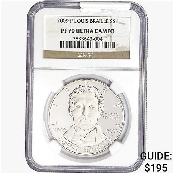 2009-P .85oz Silver Louis Braille $1 NGC PF70 UC