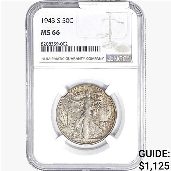 1943-S Walking Liberty Half Dollar NGC MS66