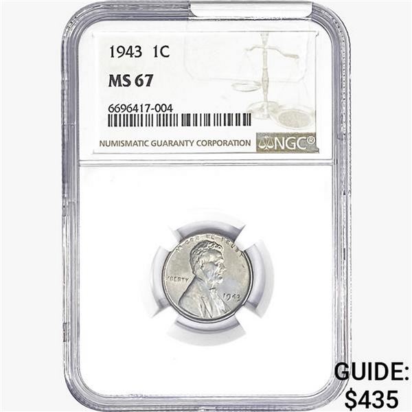 1943 Wheat Cent NGC MS67
