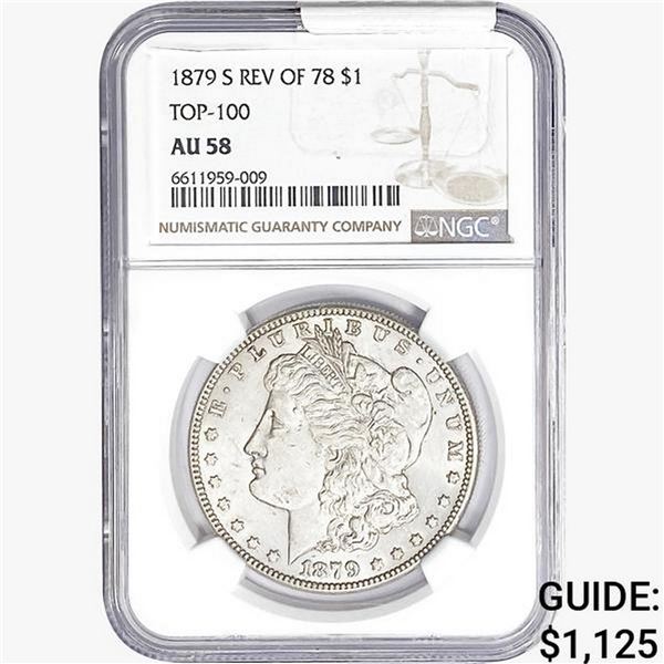 1879-S REV 78 Morgan Silver Dollar NGC AU58