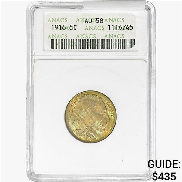 1916 Buffalo Nickel ANACS AU58