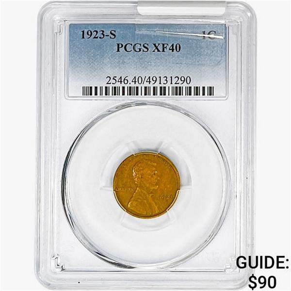 1923-S Wheat Cent PCGS XF40